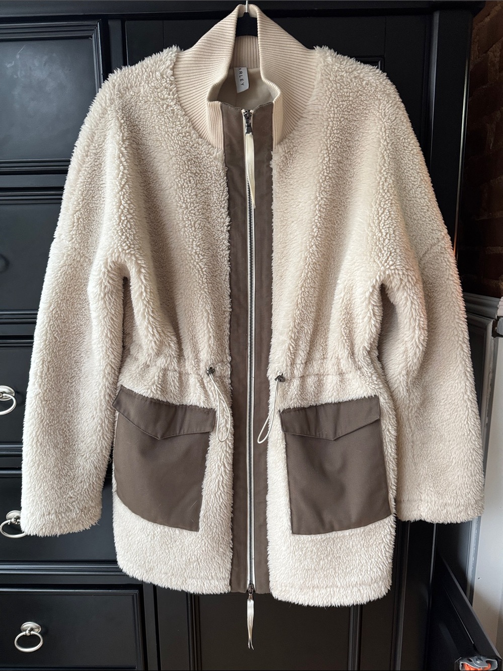 VARLEY Cream Longline Sherpa Jacket